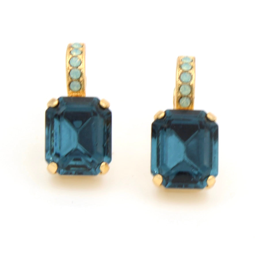 Fairytale Collection Emerald Cut Earrings in Yellow Gold