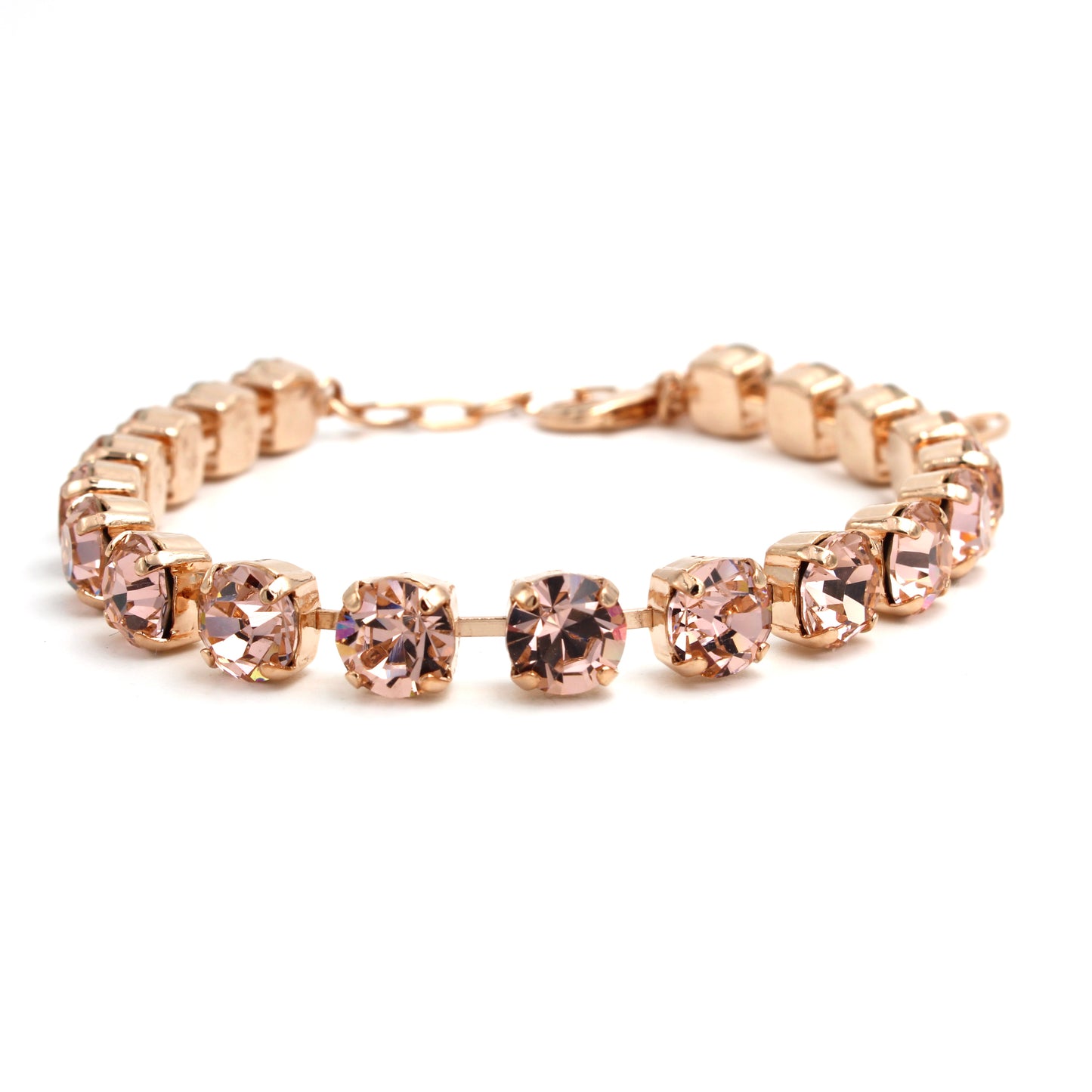 Peach Crystal Anklet in Rose Gold
