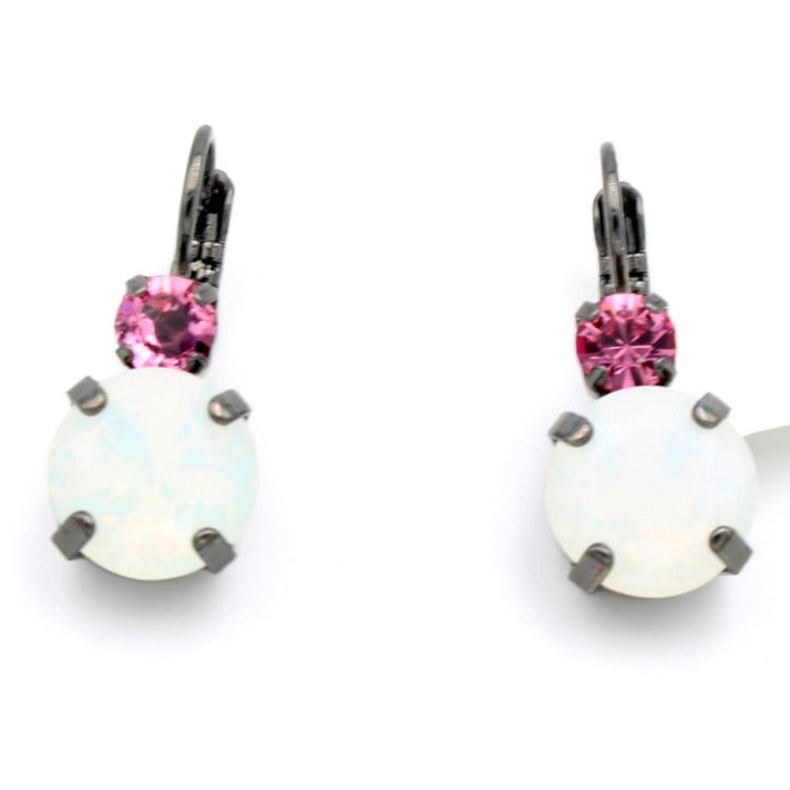 Banana Split Collection Double Stone Earrings in Gray Finish