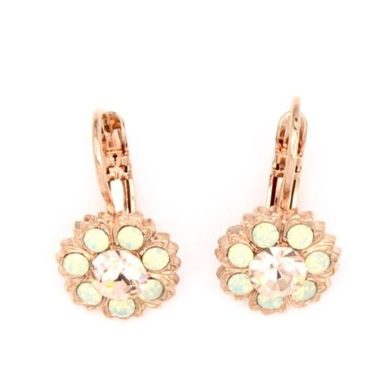 Peachy Keen Collection Flower Crystal Earrings in Rose Gold - MaryTyke's