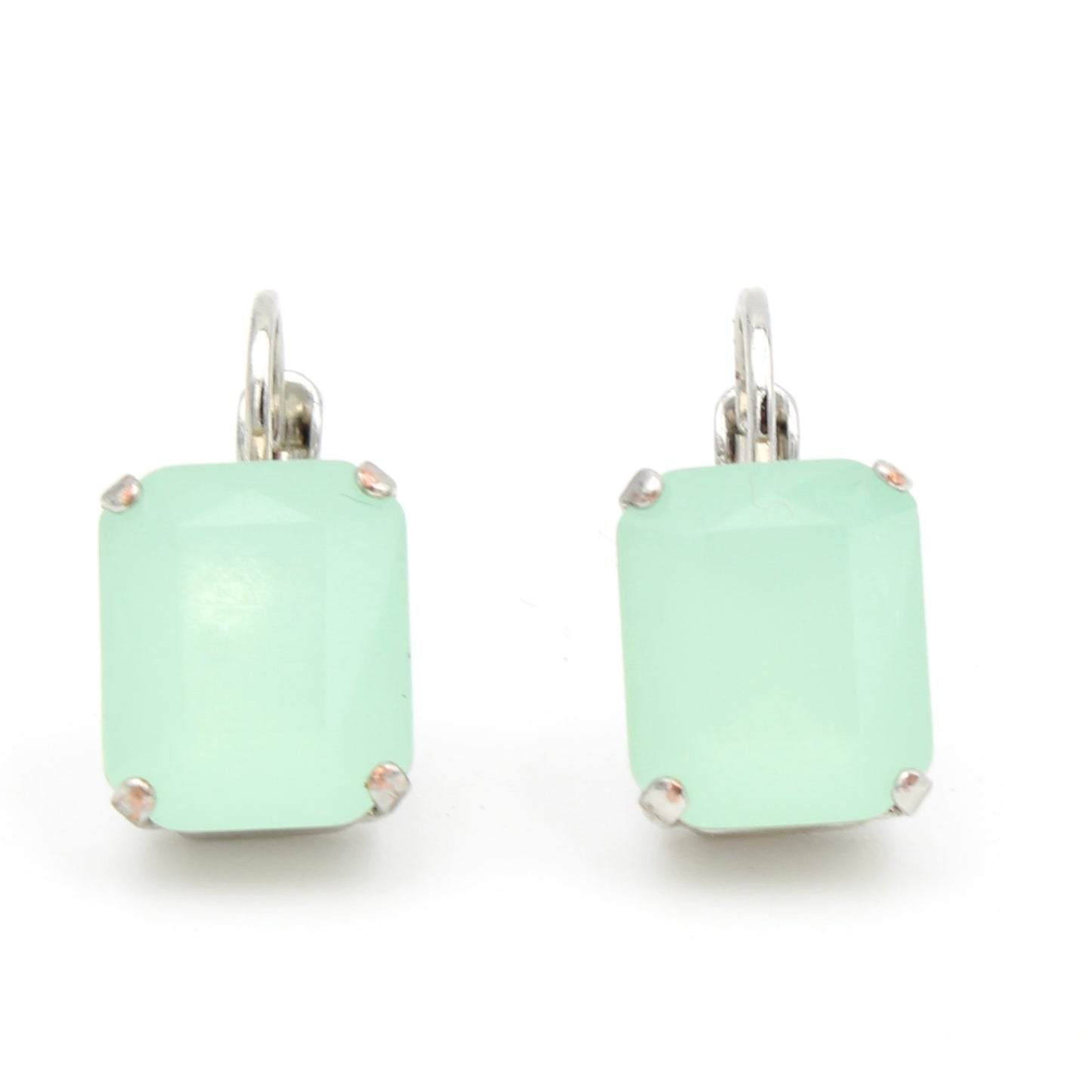 Seafoam Emerald Cut Rectangular Earrings