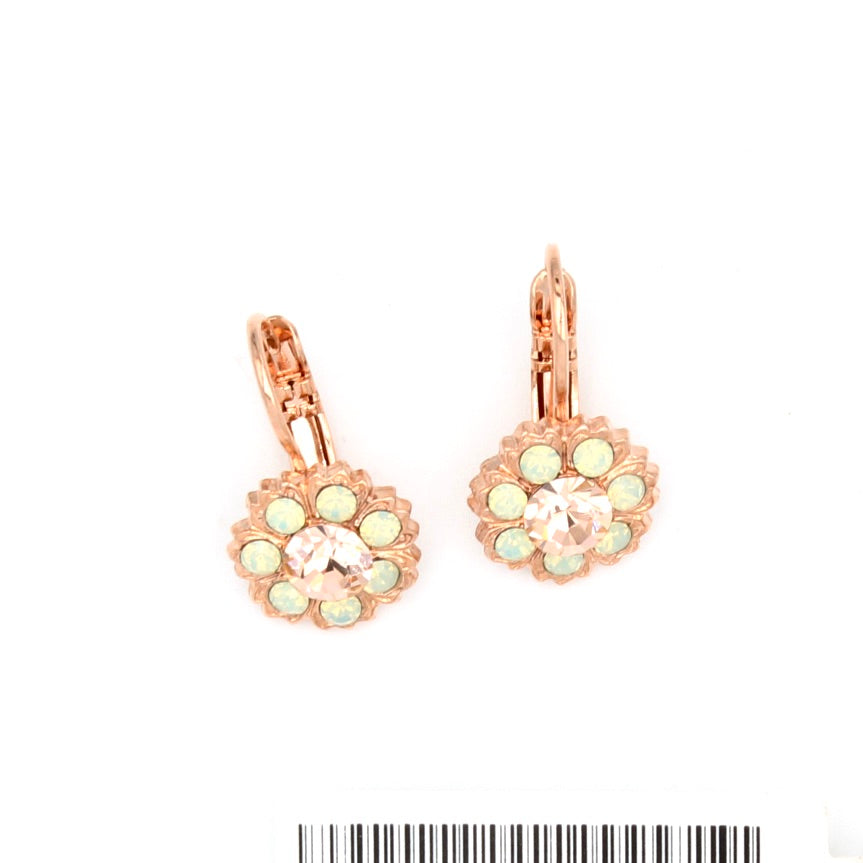 Peachy Keen Collection Flower Crystal Earrings in Rose Gold - MaryTyke's