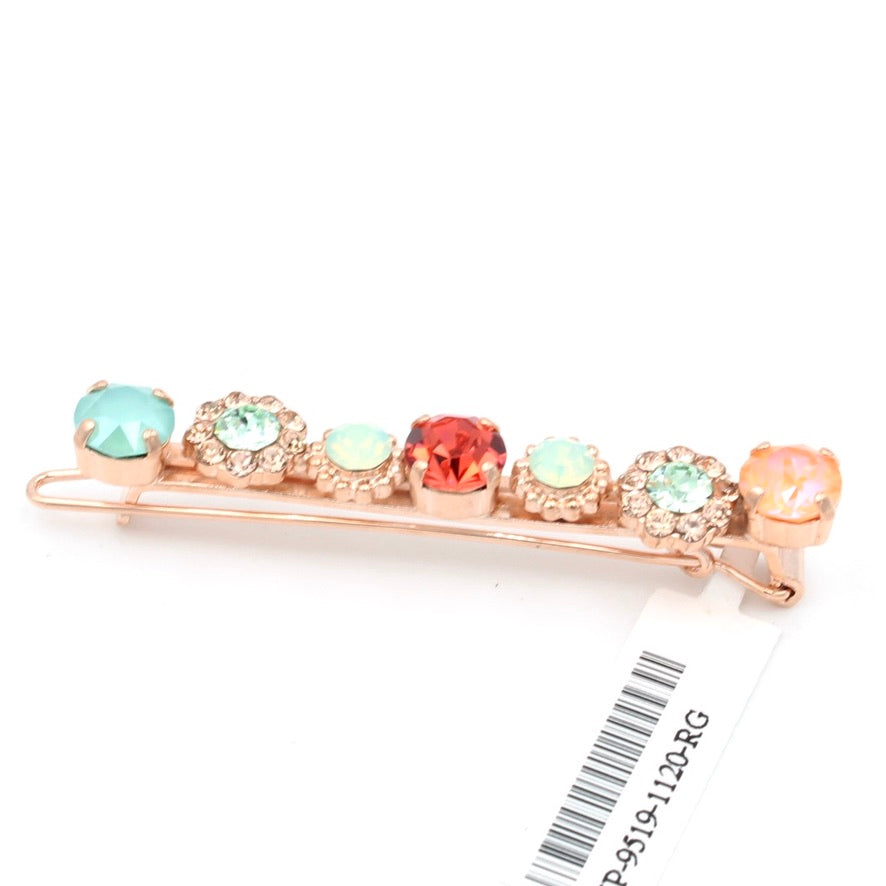 Peachy Keen Collection Crystal Barrette in Rose Gold