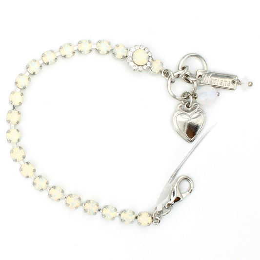 White Opal Petite Single Flower Bracelet - MaryTyke's