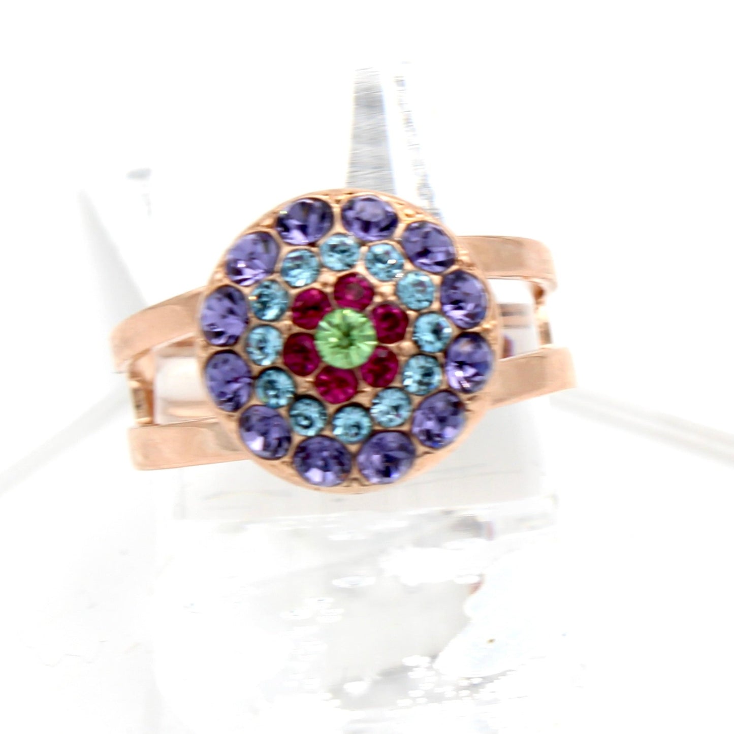 Rainbow Sherbet Collection Round Ring in Rose Gold