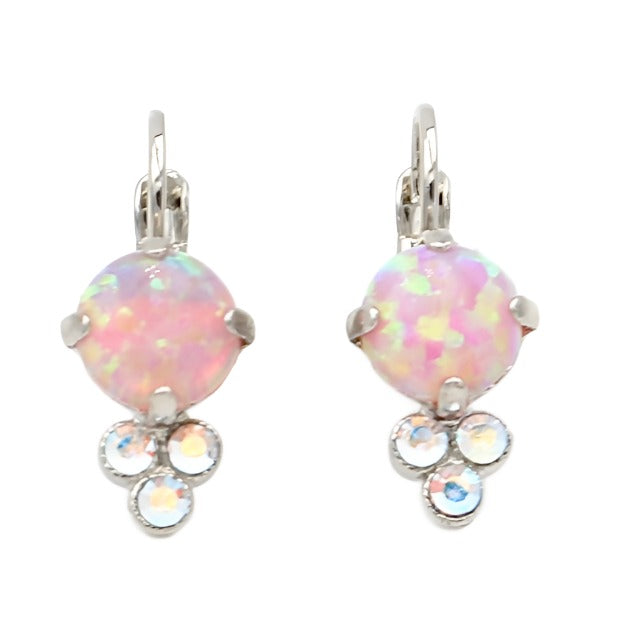 Pink Synthetic Opal Earrings