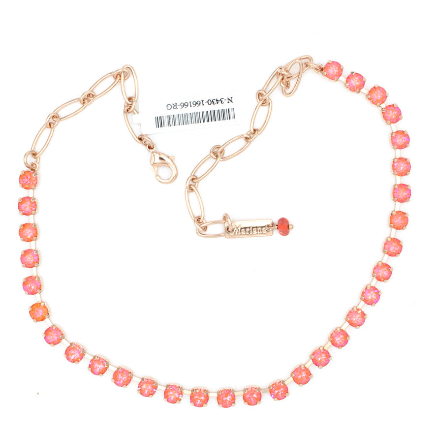 Sunset Sunkissed Petite 6MM Crystal Necklace in Rose Gold