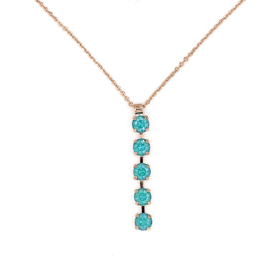 Laguna Sunkissed Petite Five Stone Pendant Necklace in Rose Gold - MaryTyke's