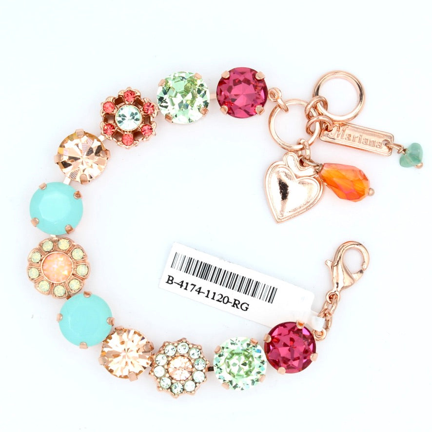 Peachy Keen Collection Lovable Crystal Bracelet in Rose Gold