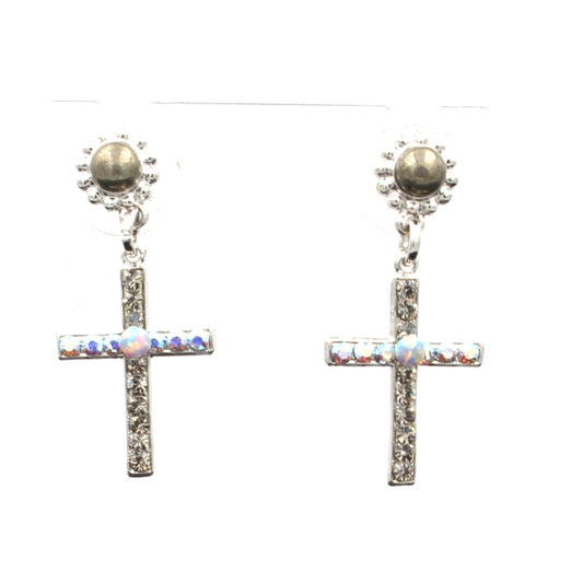 Labradorite Cross Earrings - POSTS - MaryTyke's