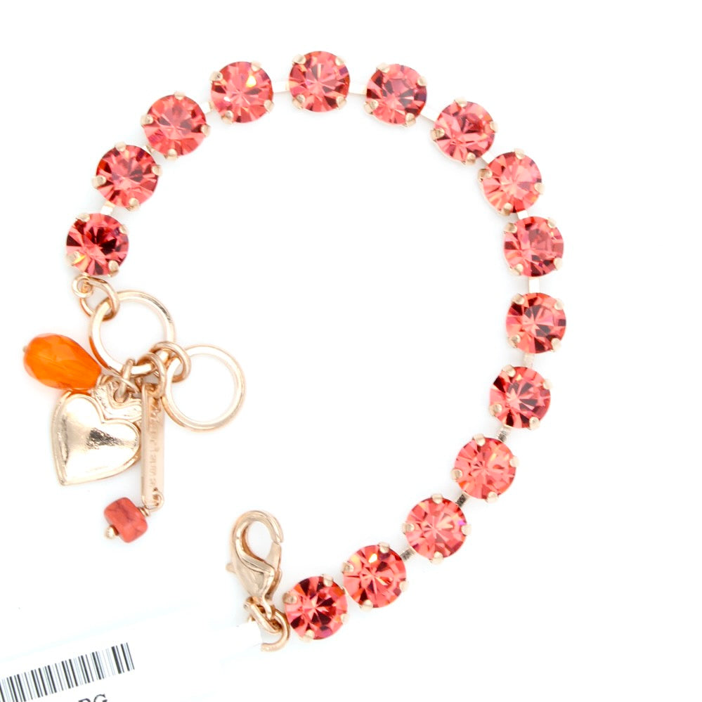 Padparadscha 8.5MM Everyday Must Have Bracelet in Rose Gold