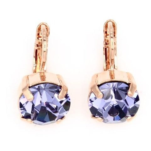 Tanzanite Lovable Crystal Earrings in Rose Gold - MaryTyke's