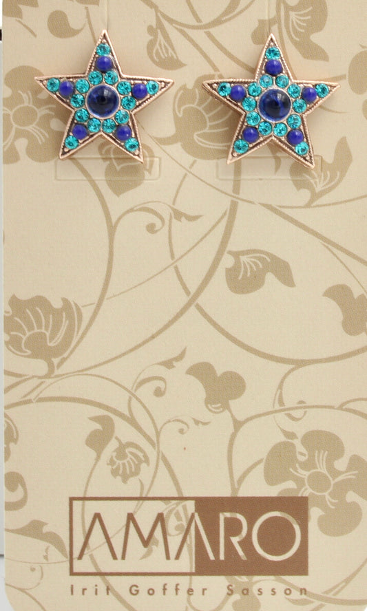 Amaro Green Pacific Star Earrings in Rose Gold