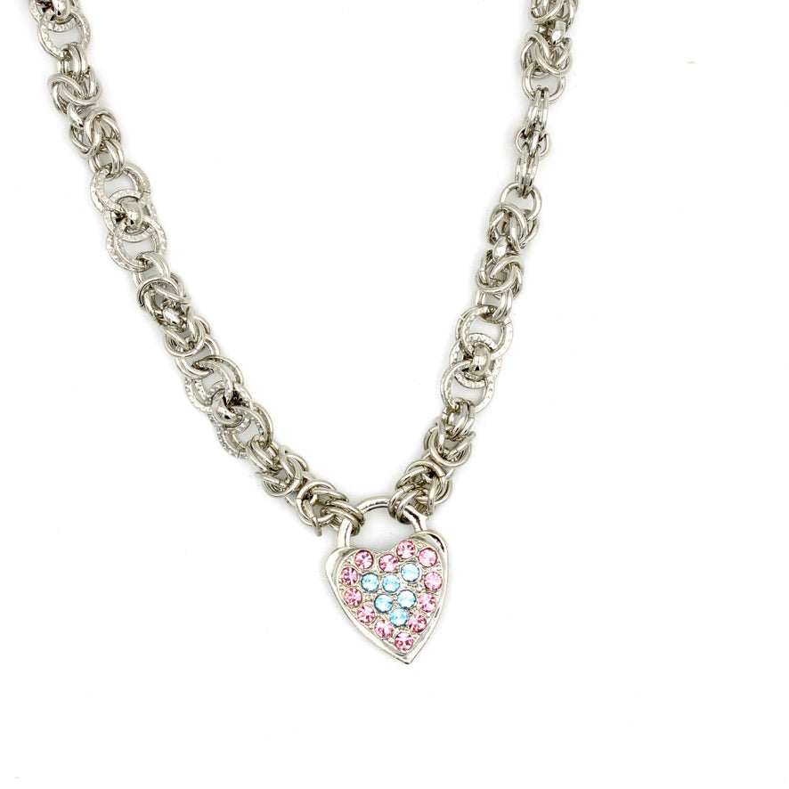 Funfetti Collection Double Link Chain Heart Necklace - MaryTyke's