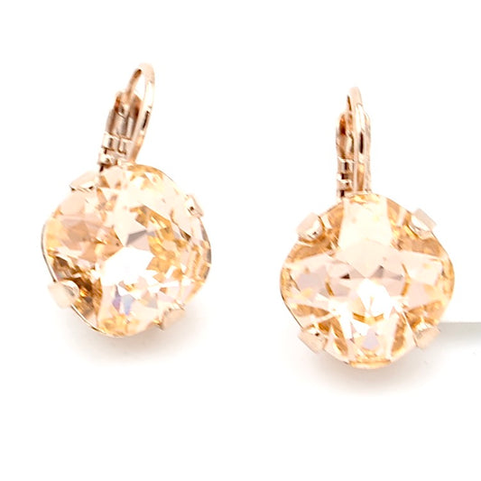 Peach 12MM Square Earrings in Rose Gold - MaryTyke's