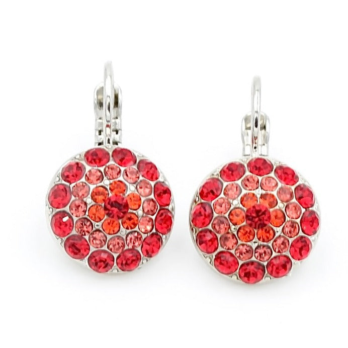 Hibiscus Collection Round Crystal Earrings - MaryTyke's