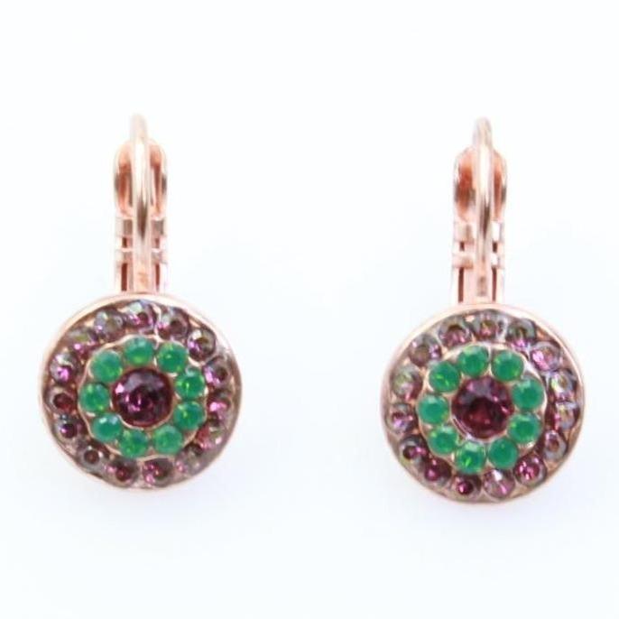Luck Collection Small Round Crystal Earrings in Rose Gold - MaryTyke's