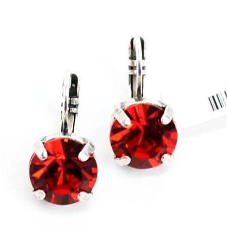 Red - Light Siam Lovable Round Everyday Earrings