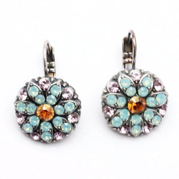 Friendship Pacific Opal w/Pink Accent Ornate Crystal Earrings - MaryTyke's
