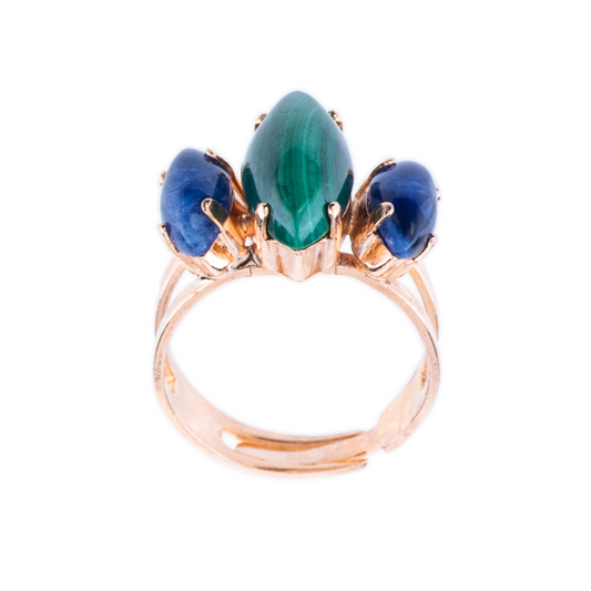 Chamomile Collection Triple Marquise Stone Adjustable Ring in Rose Gold