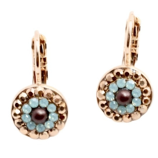 Serai Collection Small Round Crystal Earrings in Rose Gold - MaryTyke's