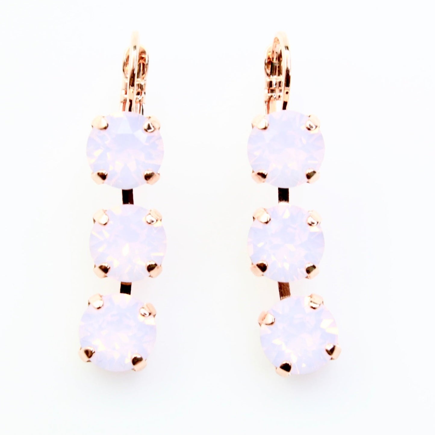 Rosewater Opal Triple Crystal Earrings - MaryTyke's