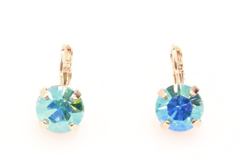 Sapphire AB 11 MM Round Earrings in Rose Gold - MaryTyke's