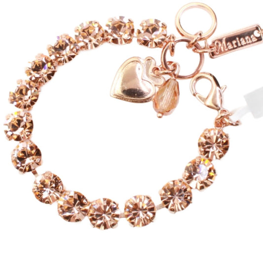 Peach Medium Crystal Bracelet in Rose Gold - MaryTyke's
