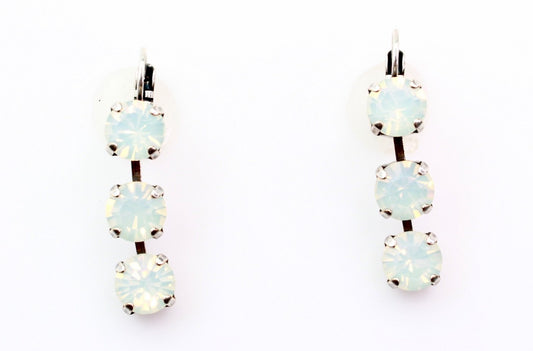 White Opal Triple Crystal Earrings - MaryTyke's