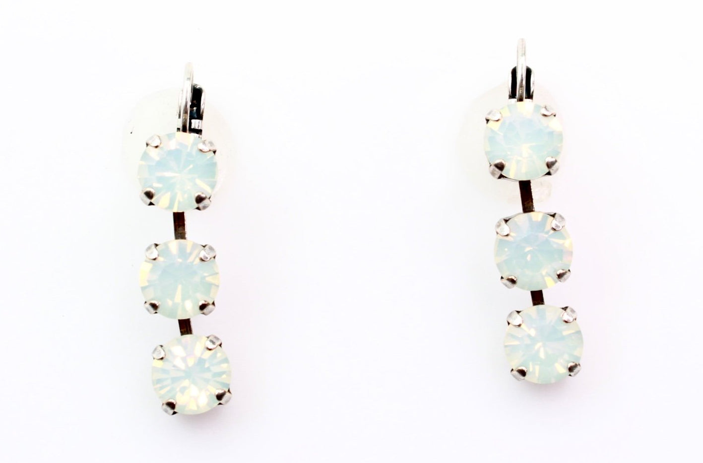 White Opal Triple Crystal Earrings - MaryTyke's