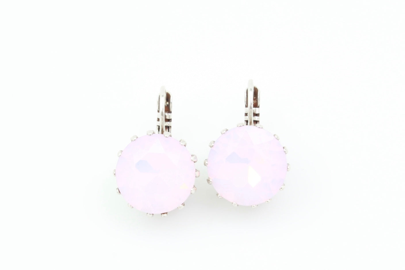 Rosewater Opal Round Crystal Earrings
