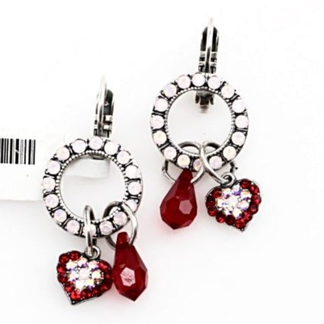 True Romance Collection Heart Charm Crystal Earrings - MaryTyke's